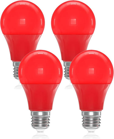 DoRight 9W Rojo Bombillas LED E27, 9W A60/A19 Bombilla de Luz de Color E27 Rojo Lámpara de Filamento 60W Equivalente Incandescente para Hogar Fiesta Bar Navidad Decoración Iluminación (4-Pack)